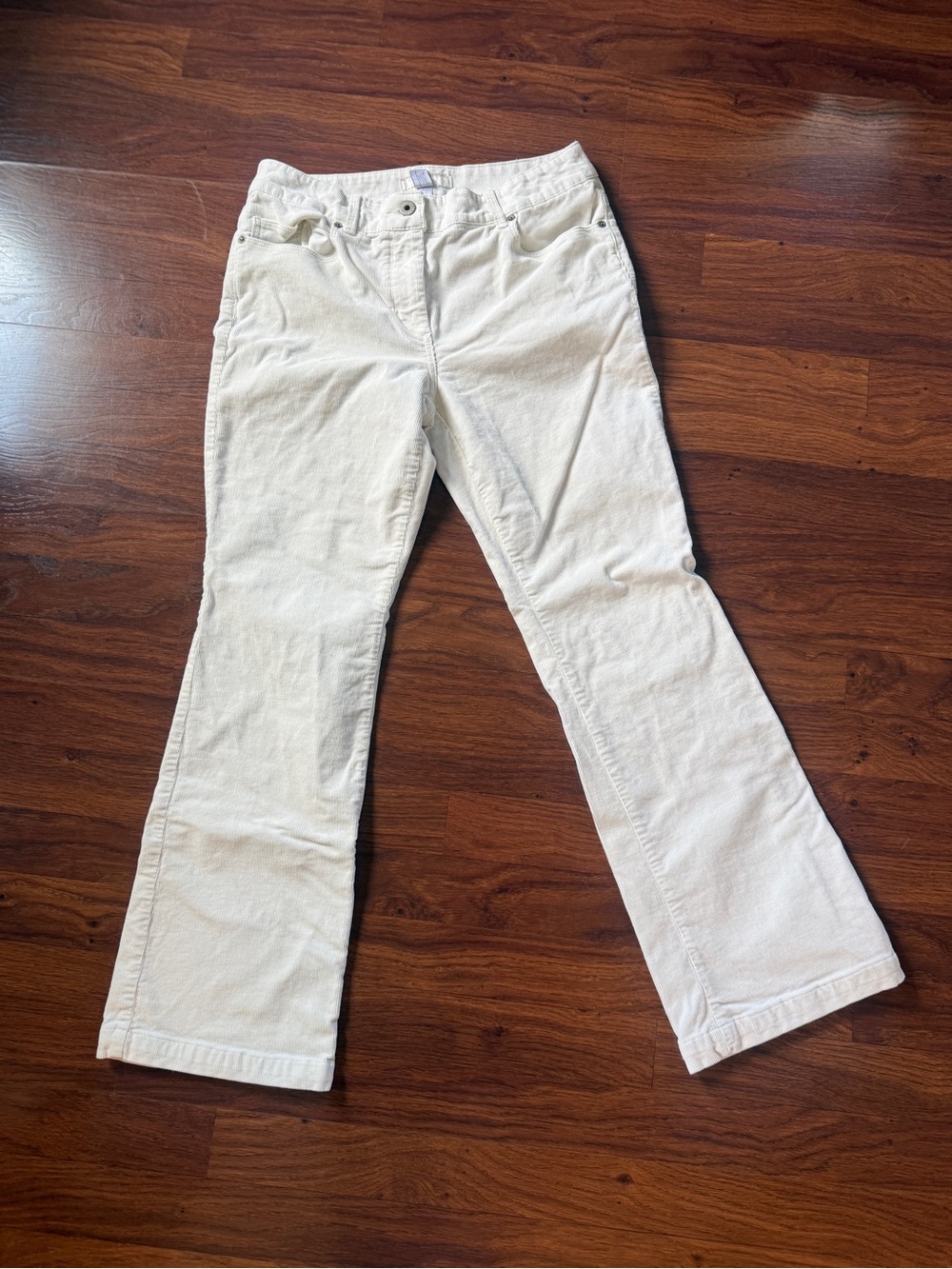 Chico's Cream Corduroy Flare Jeans Size 0.5
